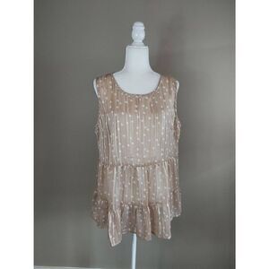 Cassee's Tank Size 2X  New with tag Brown with lurex threads